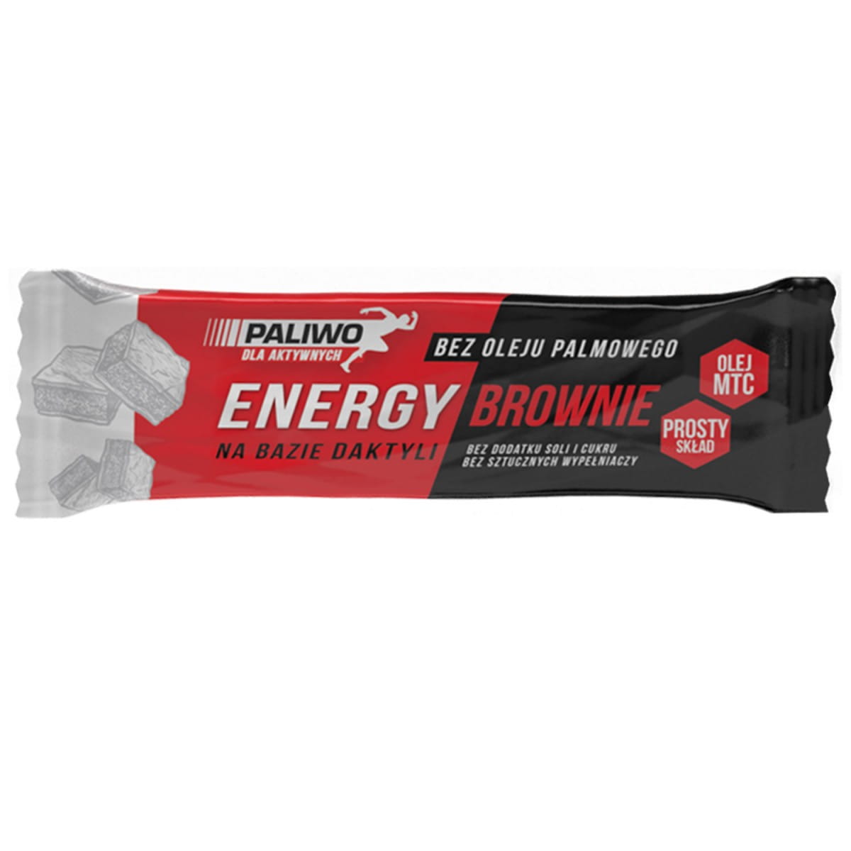 BARRE ÉNERGÉTIQUE BROWNIE + CAFÉINE 50 g - DU CARBURANT POUR LES PERSONNES ACTIVES DDM: 09-2026