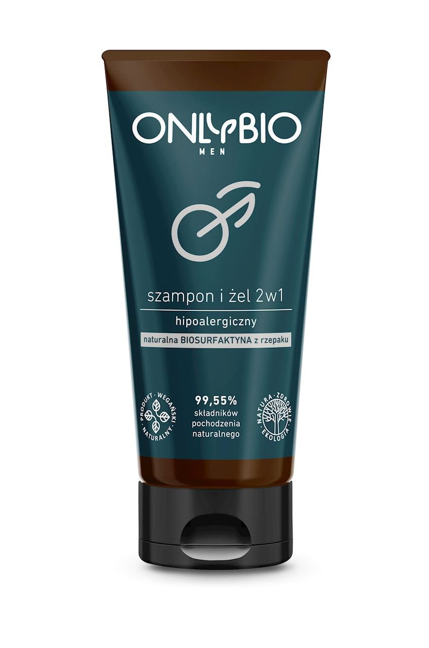 Shampoing et gel 2en1 pour homme hypoallergénique tube 200 ml - UNIQUEMENT BIO