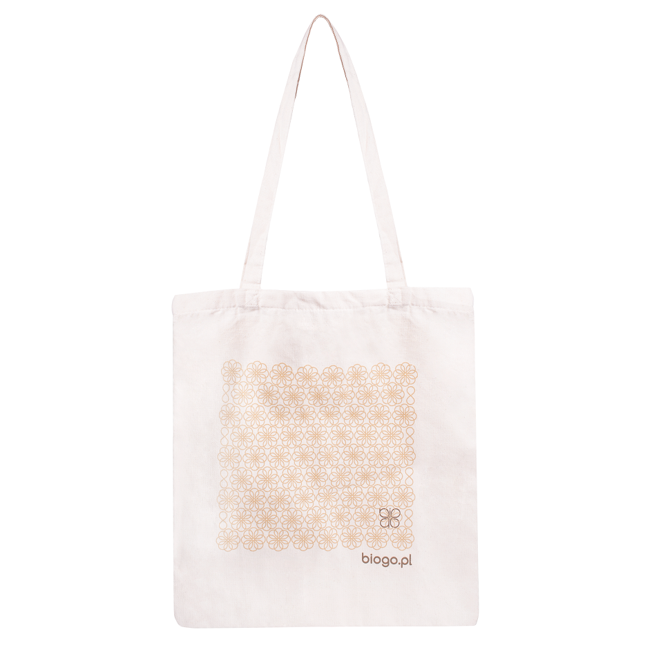 Un sac avec des motifs en coton de coton indien naturel écru biogo.pl