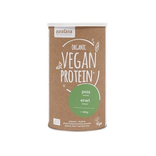 Isolat de protéine de pois sans lactose sans gluten BIO 400 g - PURASANA