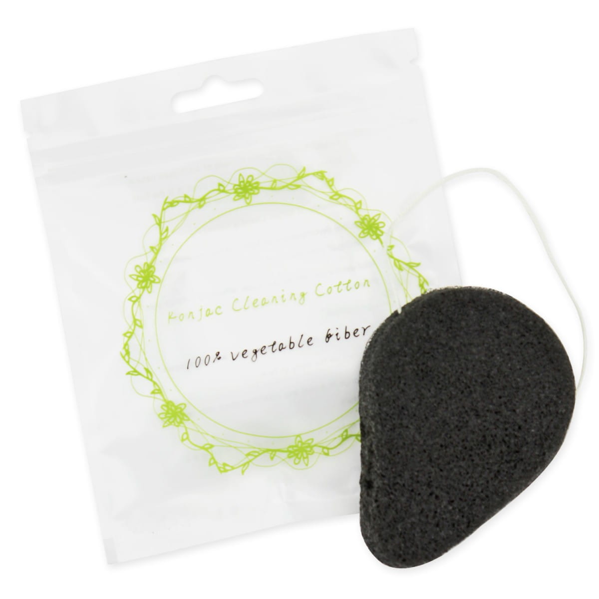 Éponge Konjac pour le nettoyage du visage une goutte de noir - BETTER THAN FOODS