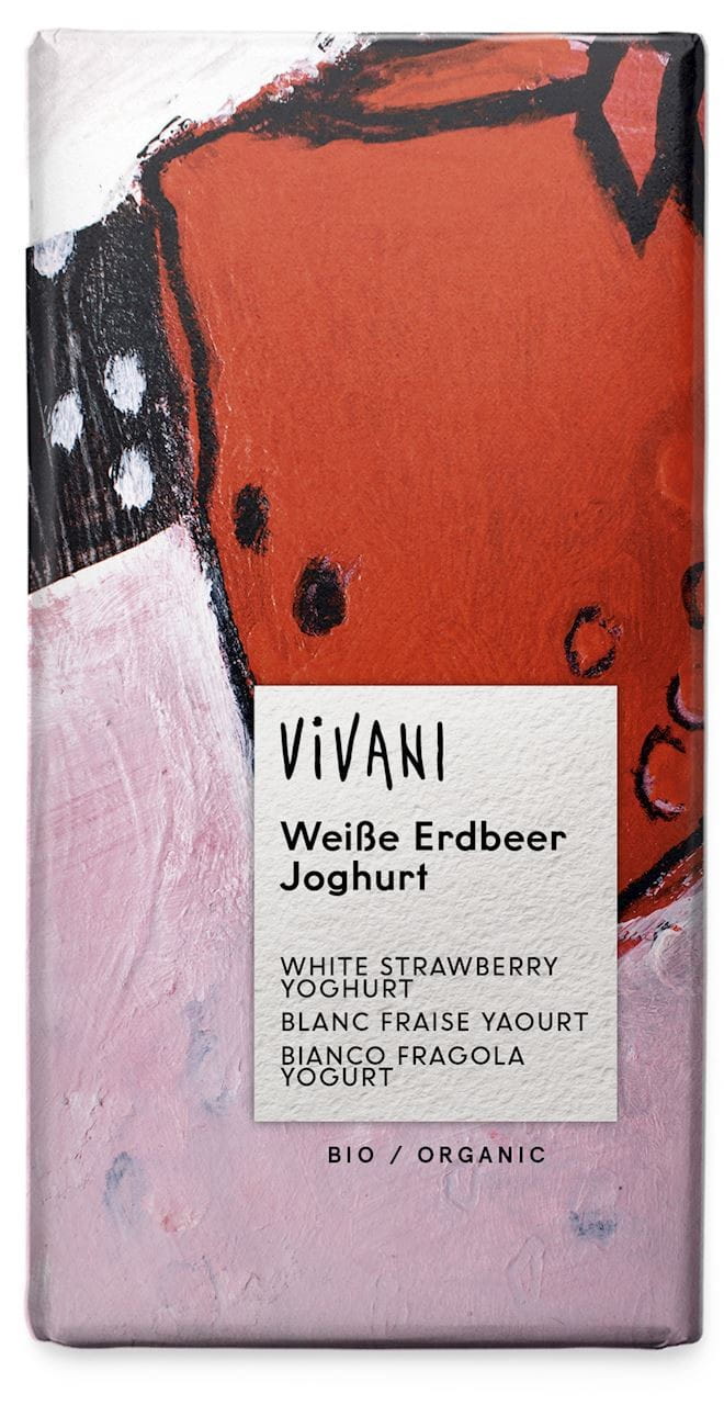 Chocolat blanc fraise - yaourt BIO 100 g - VIVANI