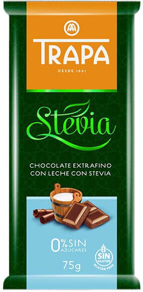Chocolat au lait à la stévia 75g - TRAPA
