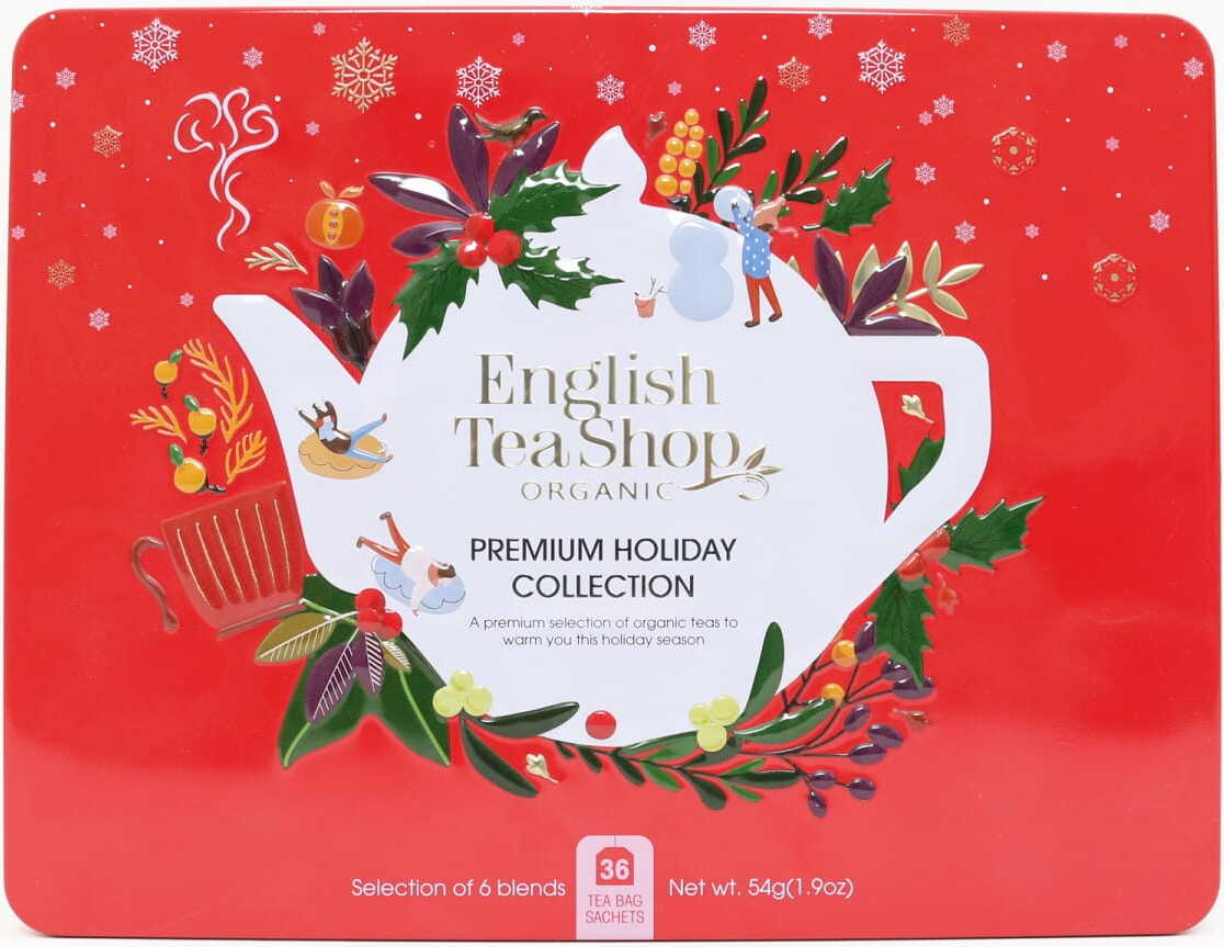 Thés premium de la collection des fêtes dans une boîte rouge décorative BIO 44 g ENGLISH TEA SHOP