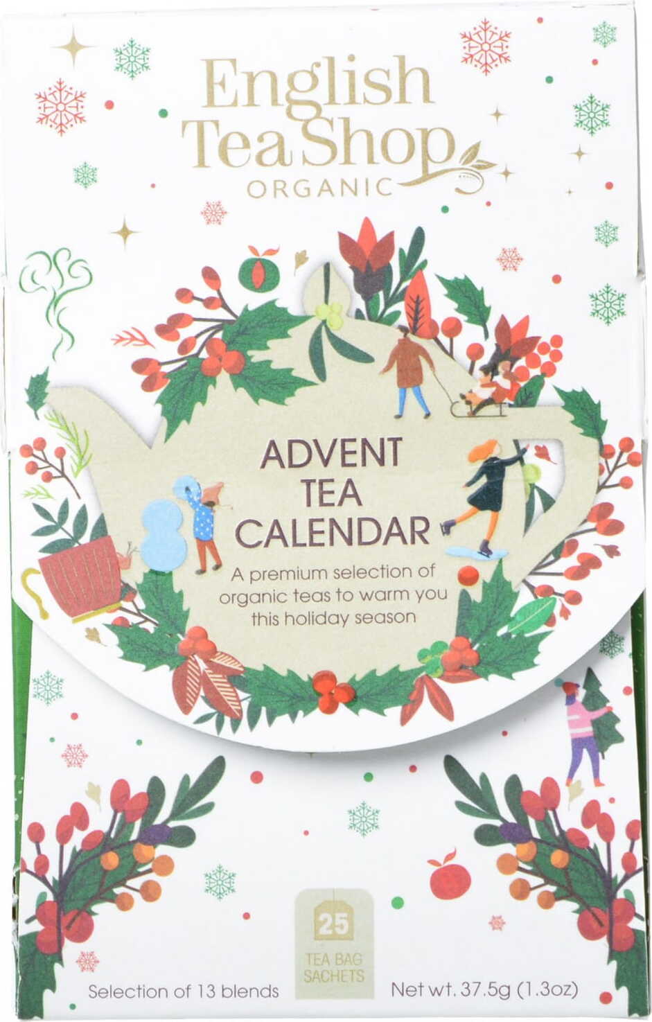 Service à thé Calendrier de l'Avent blanc (25x1.5) 375g ENGLISH TEA SHOP