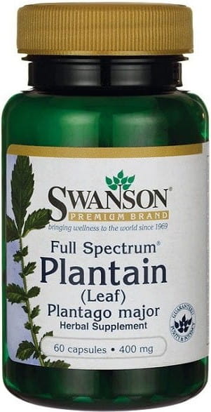 Plantain FS Feuille de Plantain 400mg 60 gélules SWANSON