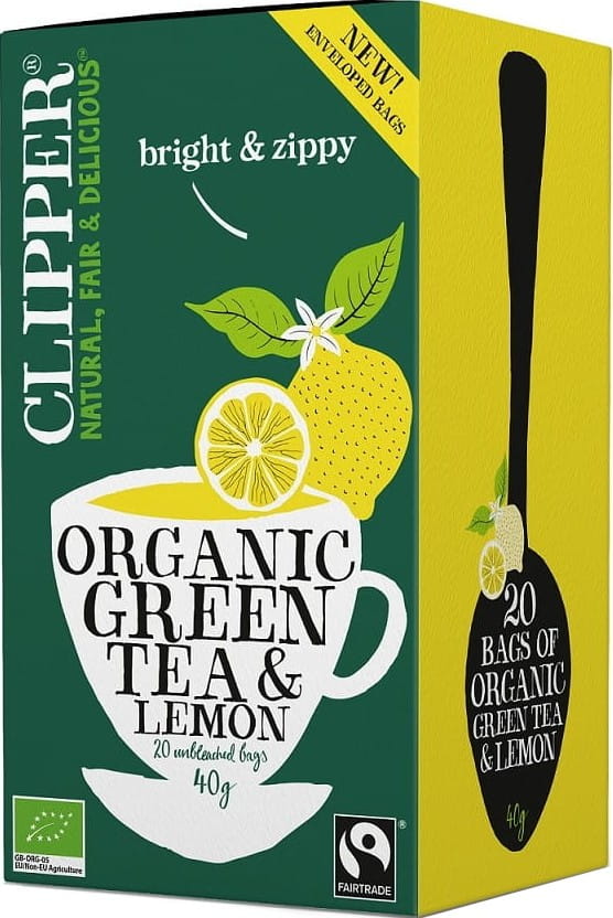 Thé vert au citron commerce équitable BIO 40 g (20 x 2 g) - CLIPPER
