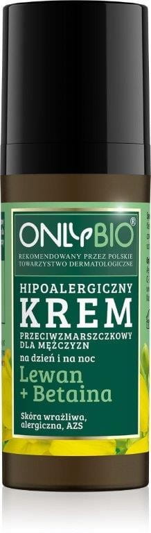 Crème visage hypoallergénique pour homme anti-rides jour et nuit levan + betaine eco 50 ml - UNIQUEMENT BIO