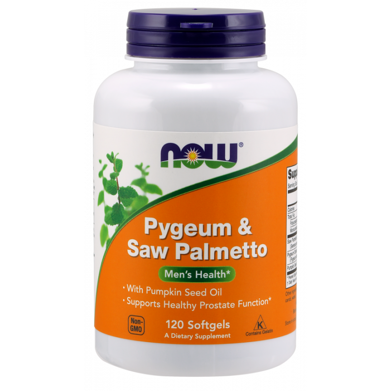 Pygeum Prune Africaine & Saw Palmetto Saw Palmetto 120 capsules NOW FOODS