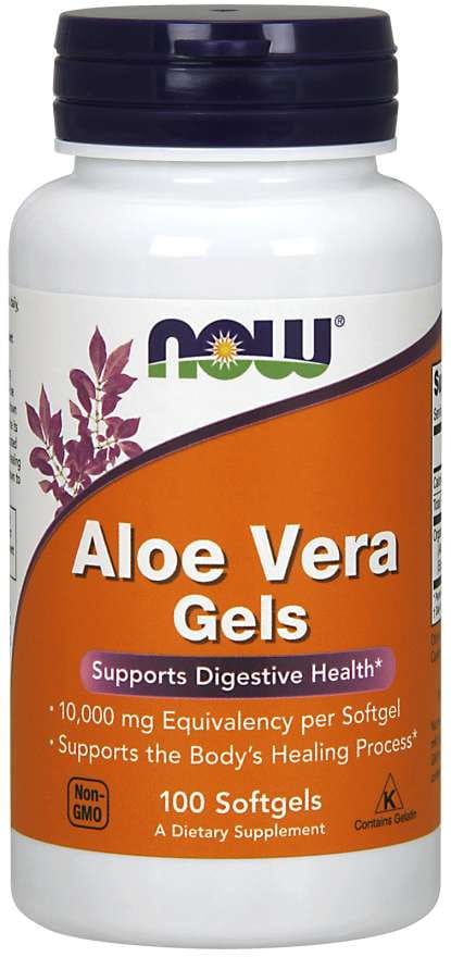 Gels d'aloe vera concentré de feuilles d'aloe vera 200 : 1 100 gélules NOW FOODS