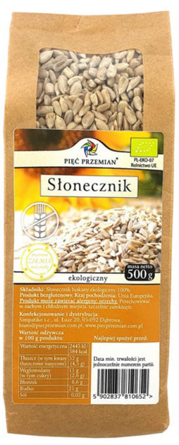 Organic Gluten-Free Sunflower Seeds 500g FIVE CHANGES