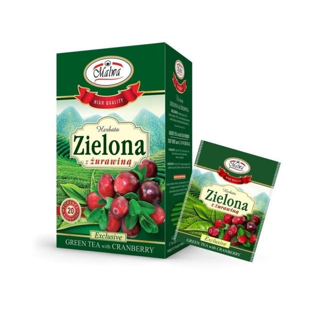 Green tea + cranberry fix 20 x 2g MALWA