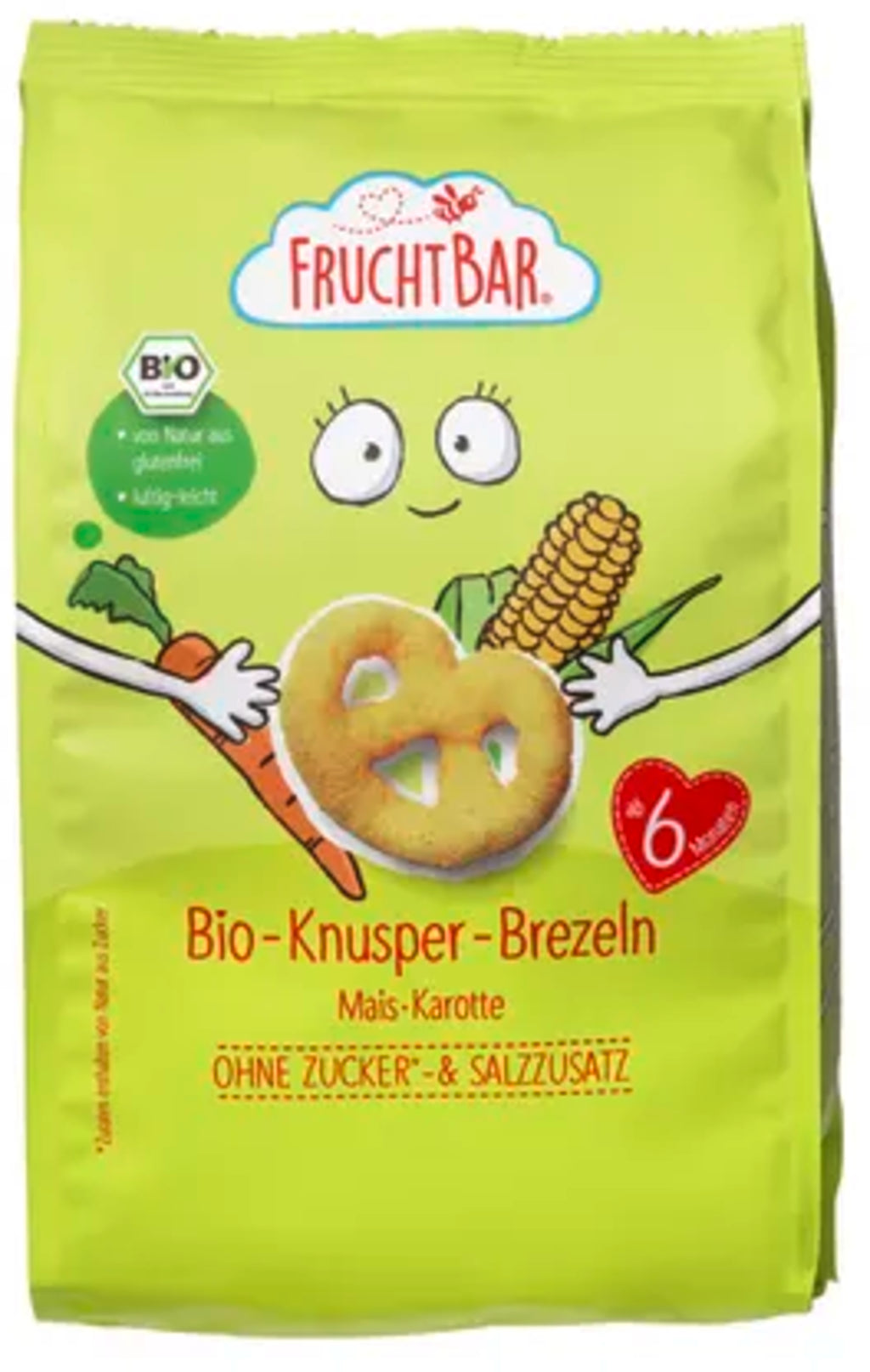Bretzels gulrot-mais, over 6 måneder ØKO 25 g FRUCHTBAR
