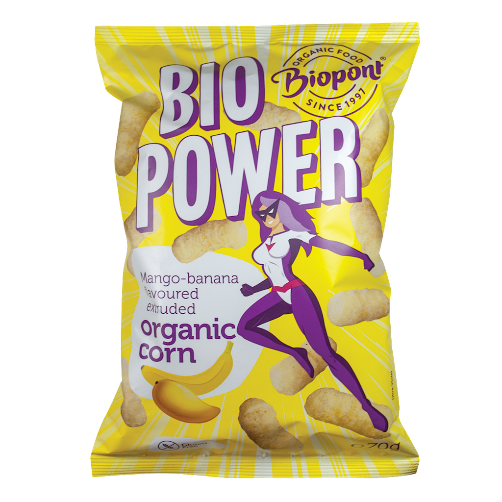Chips de maïs saveur mangue - banane sans gluten BIO 70 g - BIO PONT