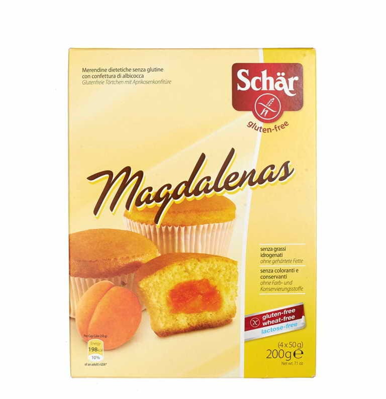 Cupcakes Magdalenas sans gluten fourrés à l'abricot 200 g SCHÄR