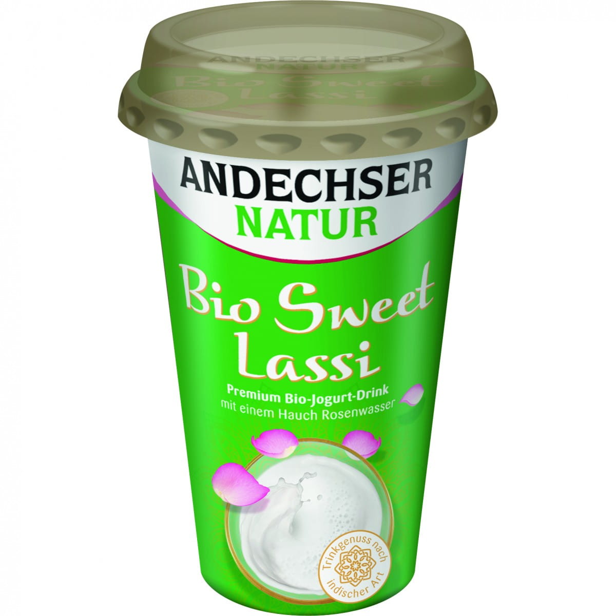 Yaourt à boire Lassi à l'eau de rose 35% BIO 250 g ANDECHSER NATUR