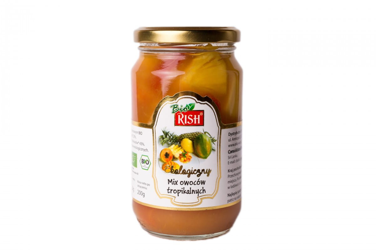 Mélange de fruits tropicaux au jus d'ananas BIO 350 g / 200 g RISH
