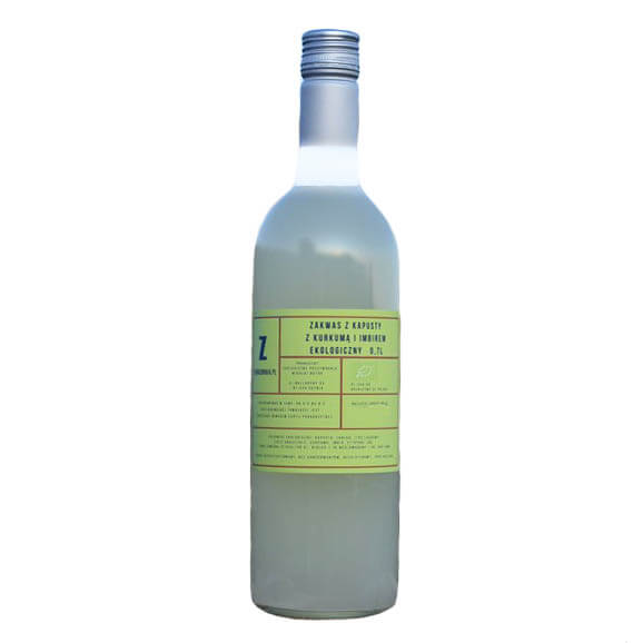 Levain de chou bio au curcuma, gingembre et citron 750ml cornichons sains ORANGE