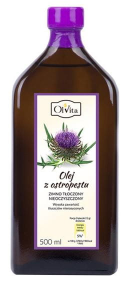 Huile de Chardon Marie, pressée à froid et brute 500ml OLVITA