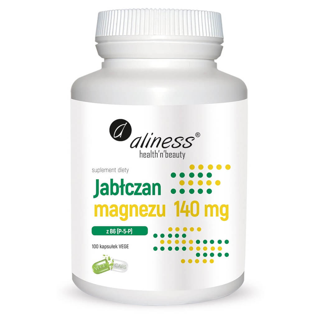 Malate de magnésium magnésium 140 MG avec B6 pyridoxal - 5 - phosphate P - 5 - P 5 MG 100 gélules végétales ALINESS