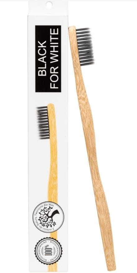 Brosse à dents en bambou au charbon actif - BIOMIKA