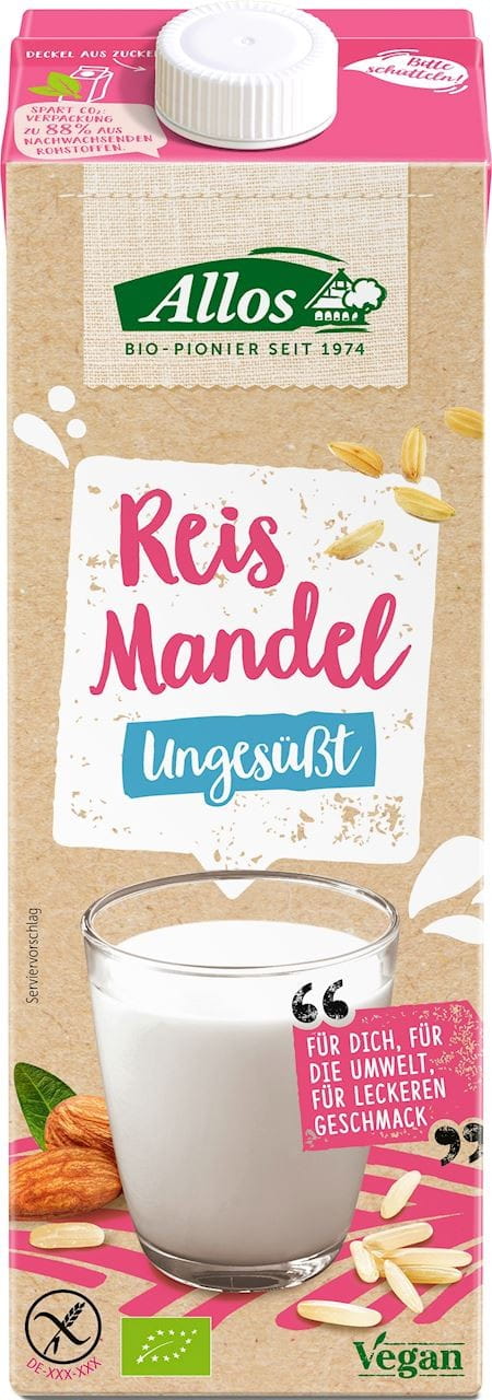 Boisson au riz et aux amandes sans gluten BIO 1000 ml - ALLOS