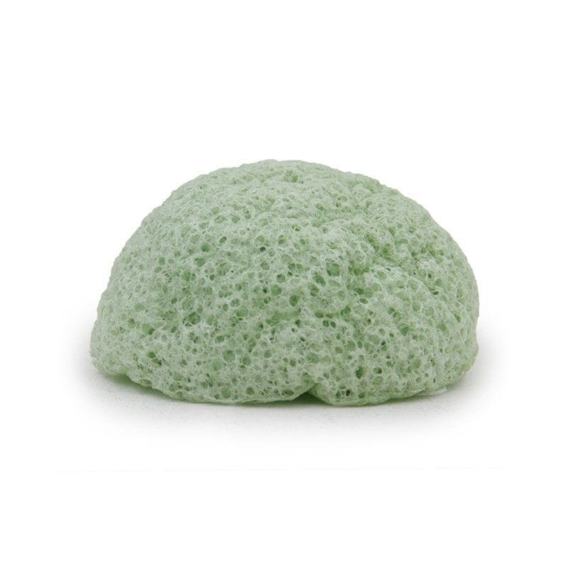 Eponge konjac pour le nettoyage du visage "ovale" thé vert - BEBEVISA