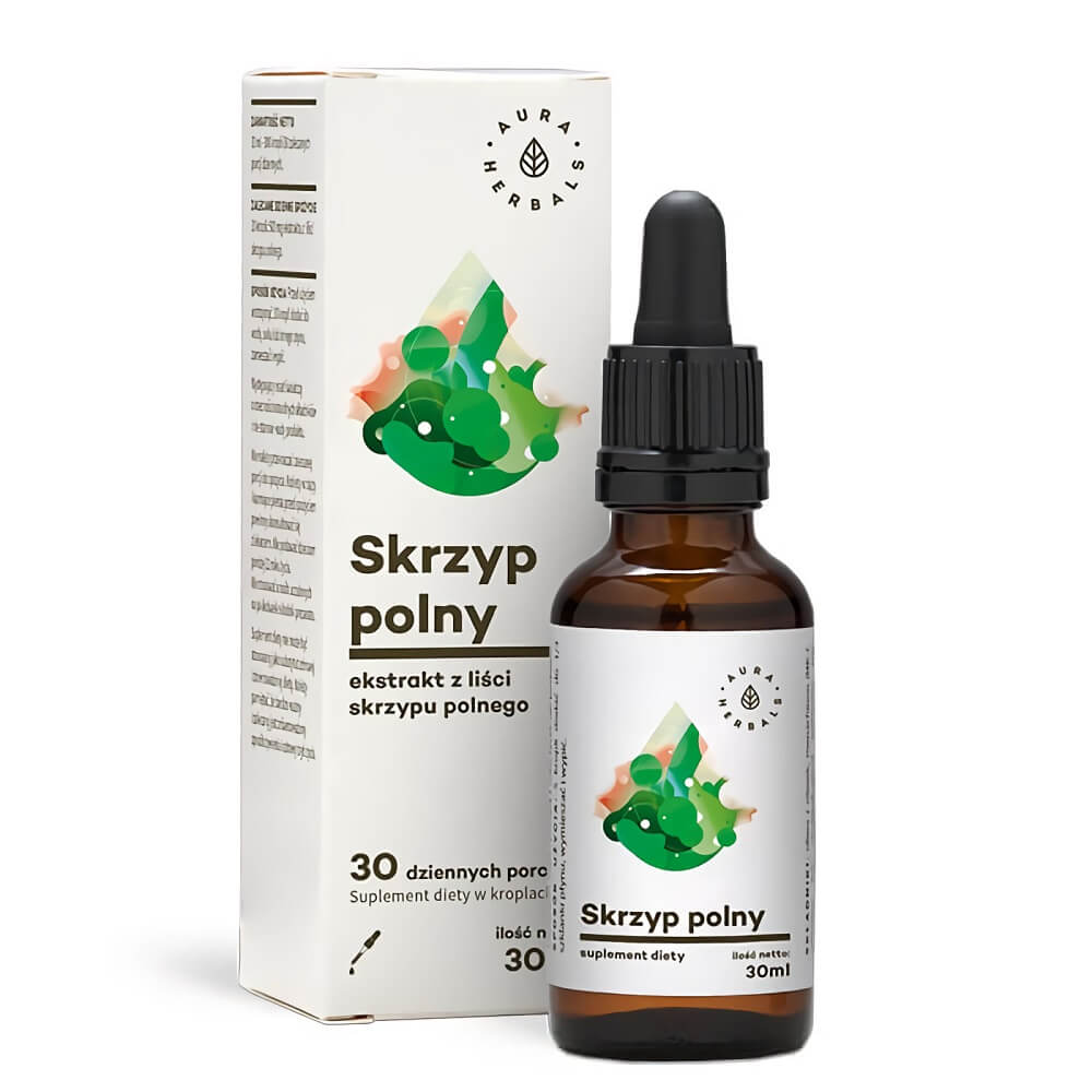 Extrait de feuille de prêle 4 : 1 gouttes de 500 mg 30 ml AURA HERBALS