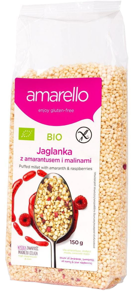 Millet à l'amarante et aux framboises sans gluten BIO 150 g - AMARELLO