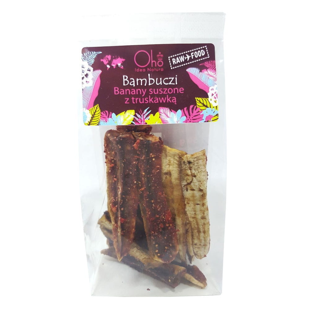 Bananes séchées à la fraise crue BIO 50 g - OHO BAMBOO