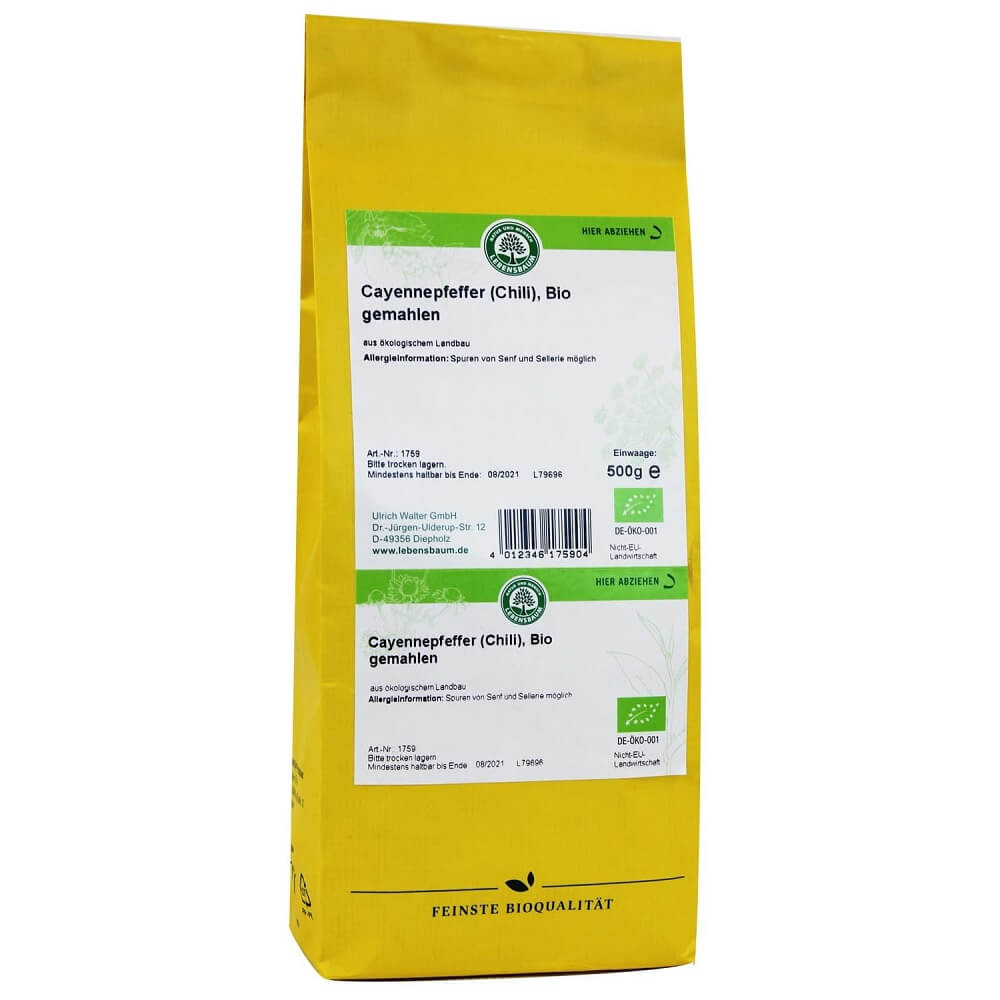 Piment (piment de cayenne) BIO 500 g - LEBENSBAUM