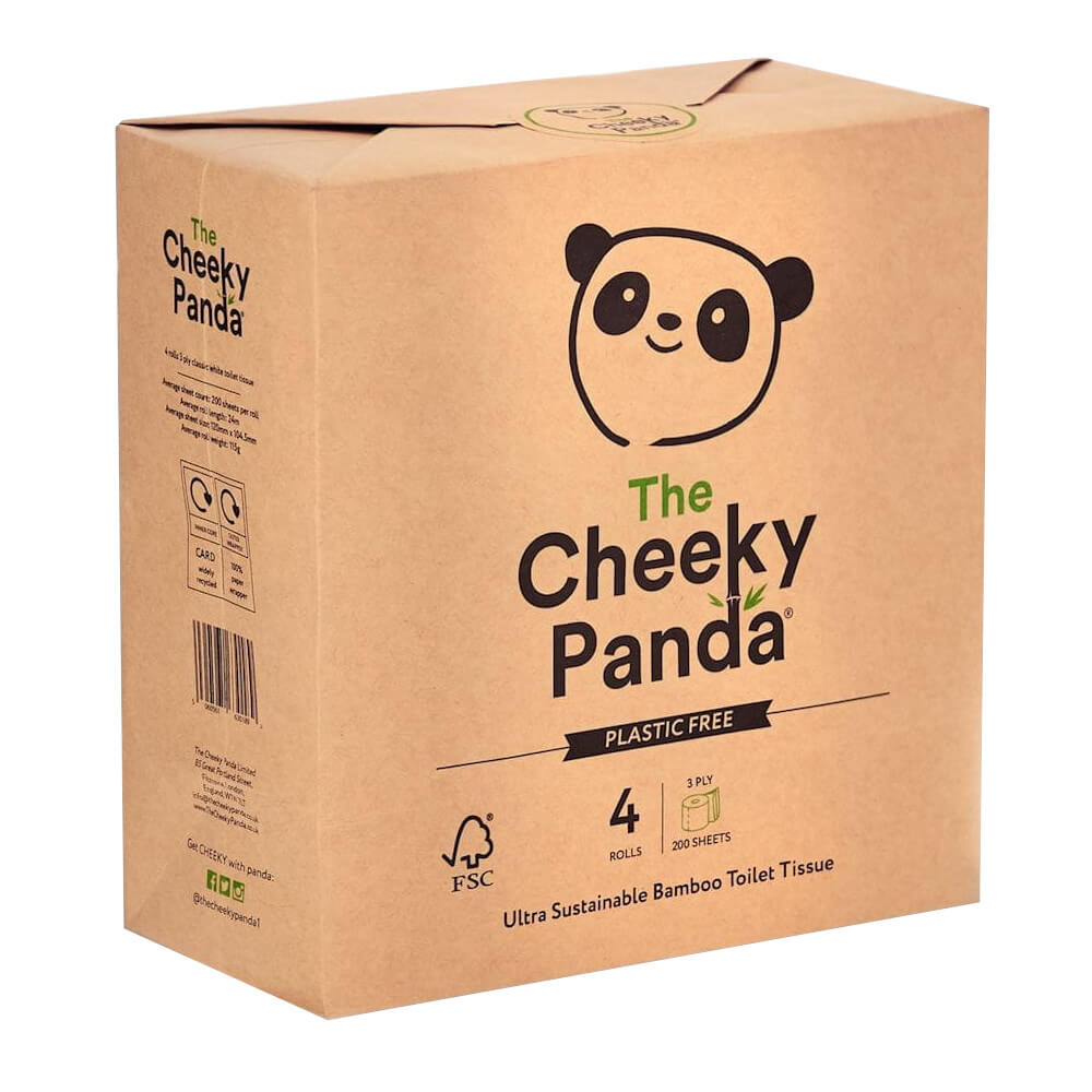 Papier toilette bambou 3 épaisseurs 4 rouleaux en papier - CHEEKY PANDA