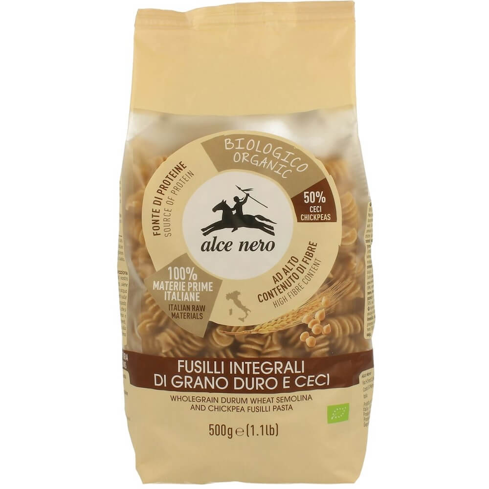 Pâtes (semoule aux pois chiches) Fusili BIO 500 g - ALCE NERO
