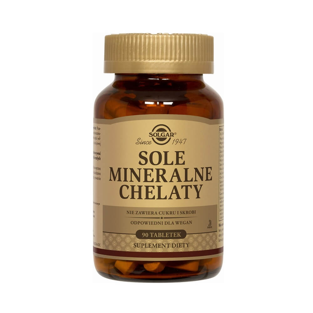 Sels minéraux 100% chélates d'acides aminés 90 comprimés SOLGAR