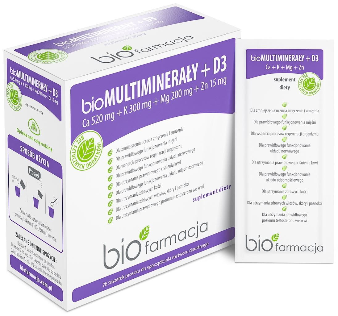 Multiminéraux à la vitamine D3 28 sachets - BIOPHARMATION