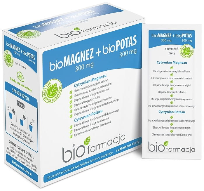 Magnésium 300 MG + potassium 300 MG 30 sachets - BIOPHARMATION