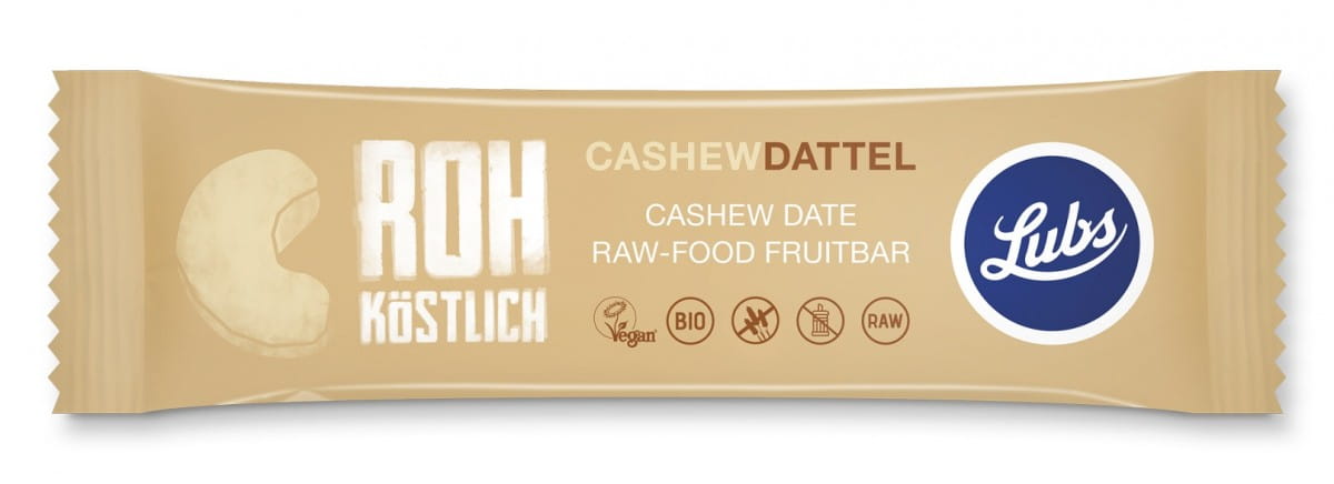Barre aux dattes sans gluten aux noix crues BIO 47 g - LUBS