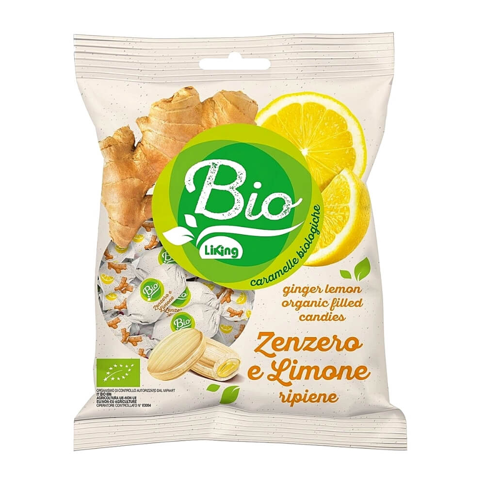 Bonbons saveur gingembre-citron sans gluten BIO 90 g - LIKING