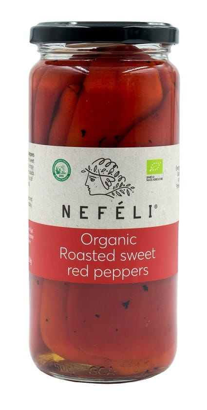 Poivron rouge cuit en saumure BIO 460 g (350 g) - NEFELI