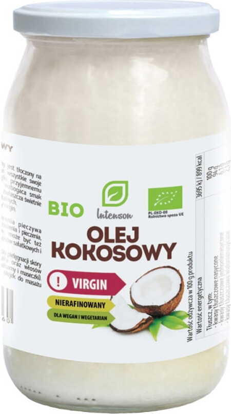 Huile de coco BIO non raffinée vierge pressée à froid 900ml INTENSON