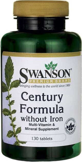 Multivitamines sans fer formule centenaire sans fer 130 comprimés SWANSON