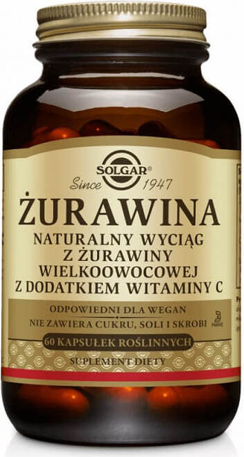Canneberge multifruit avec ajout d'extrait naturel de vitamine C 60 gélules SOLGAR