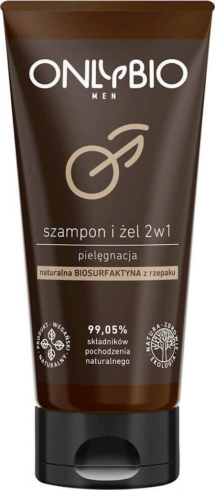 Shampoing et gel de soin 2 en 1 pour homme, tube 200 ml - UNIQUEMENT BIO