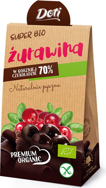 Canneberge au chocolat noir sans gluten BIO 60 g - DOTI
