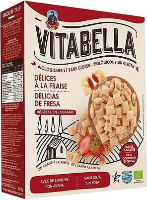 Oreillers d'avoine fourrés à la fraise sans gluten BIO 300 g VITABELLA