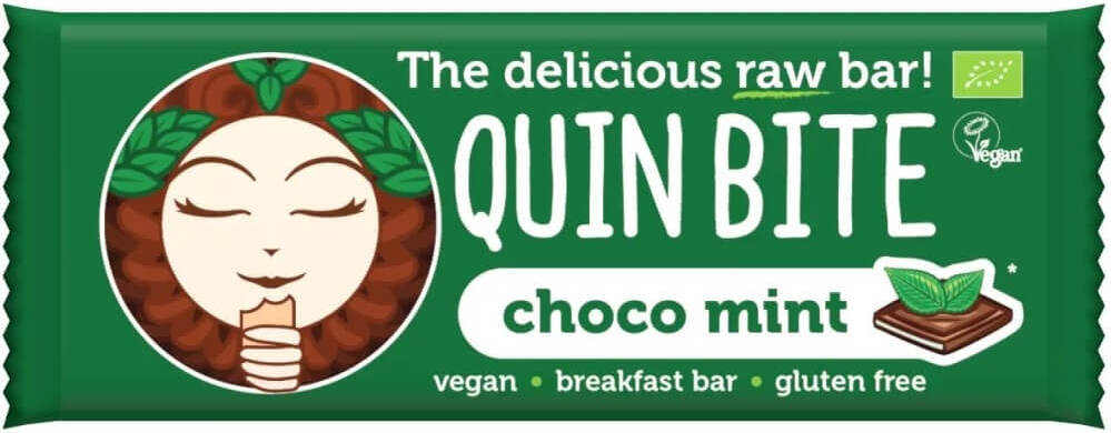 Tablette chocolat cru menthe BIO sans gluten 30 g QUIN BITE