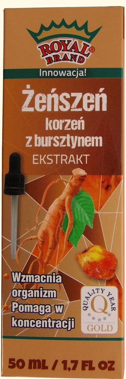 Extrait d'Ambre au ginseng en gouttes BIO 50 ml - ROYAL BRAND