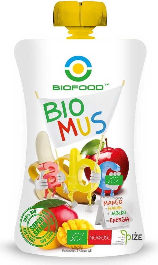 Mousse mangue - banane et pomme BIO 90 g - BIO FOOD