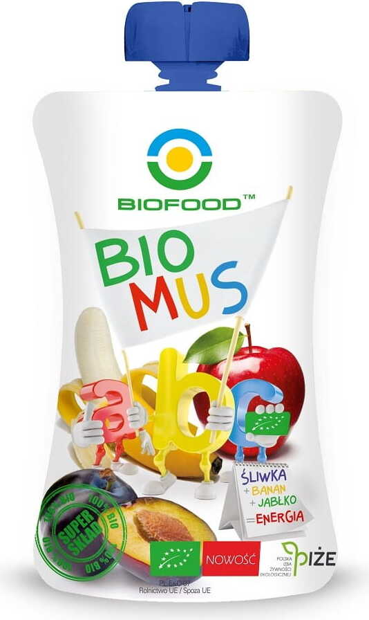 Mousse prune, banane et pomme BIO 90 g - BIO FOOD