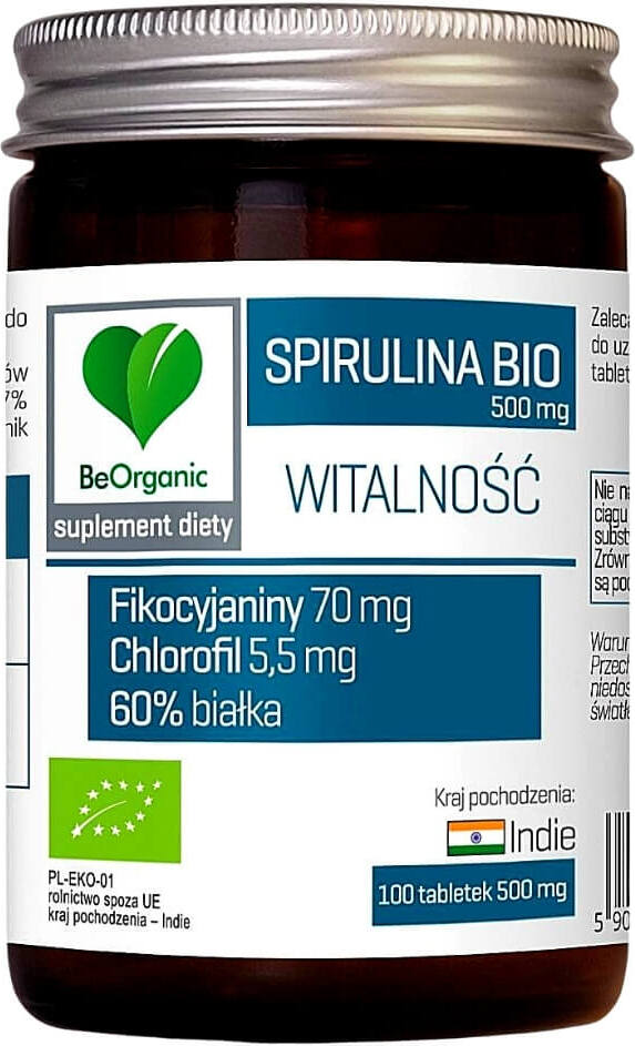 Spiruline BIO 100 comprimés (500 mg) - BE ORGANIC